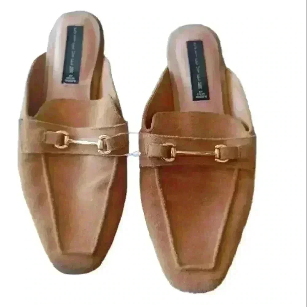 Steven by Steve Madden women's camel Rilee Slip On Mule 8